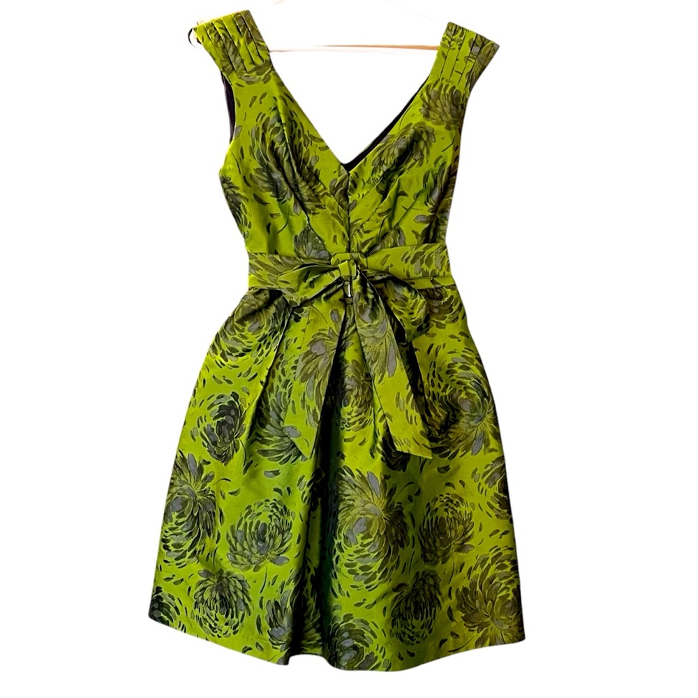 Elegant Green Floral Dress